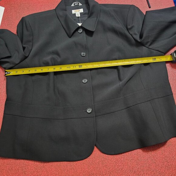 Talbots Wool Stretch Blazer 22WP Black 4 Button Lined Cropped Quiet Luxury NWT - Picture 10 of 11